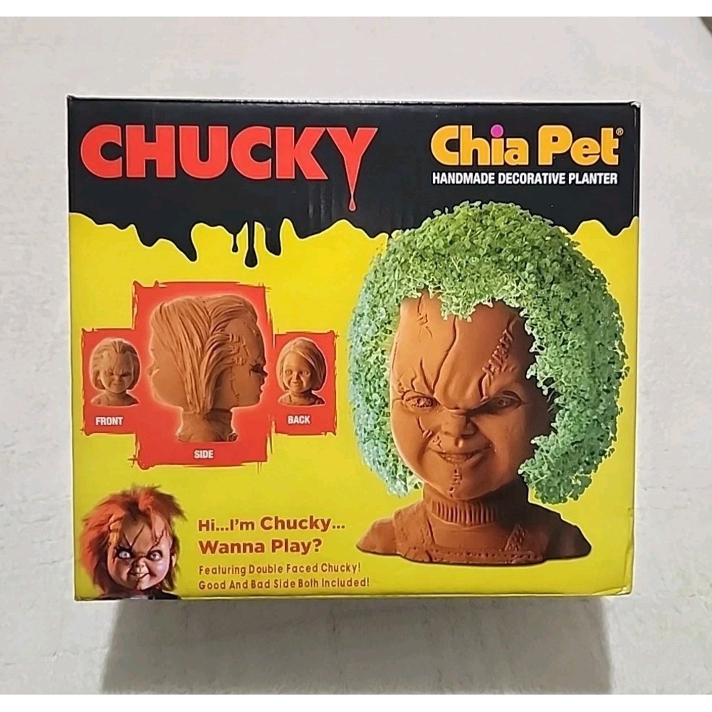 Chucky Chia Pet - Seed of Chucky - NEW -‎ 2 faces one planter